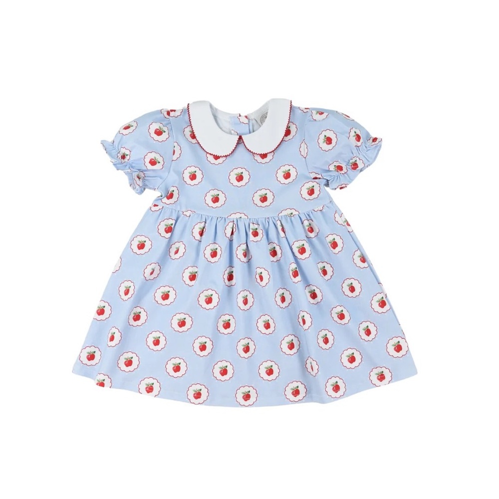 Cypress Row Girls First Day of School Collins Classic Dress - Apples Print